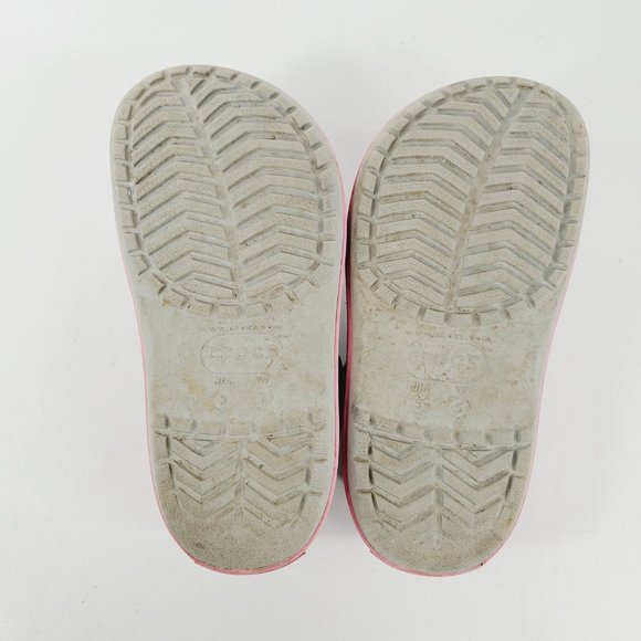 Crocs Women's Gray Pink Crockband Platform Slip On Casual Clogs Size 5 - Picture 6 of 7